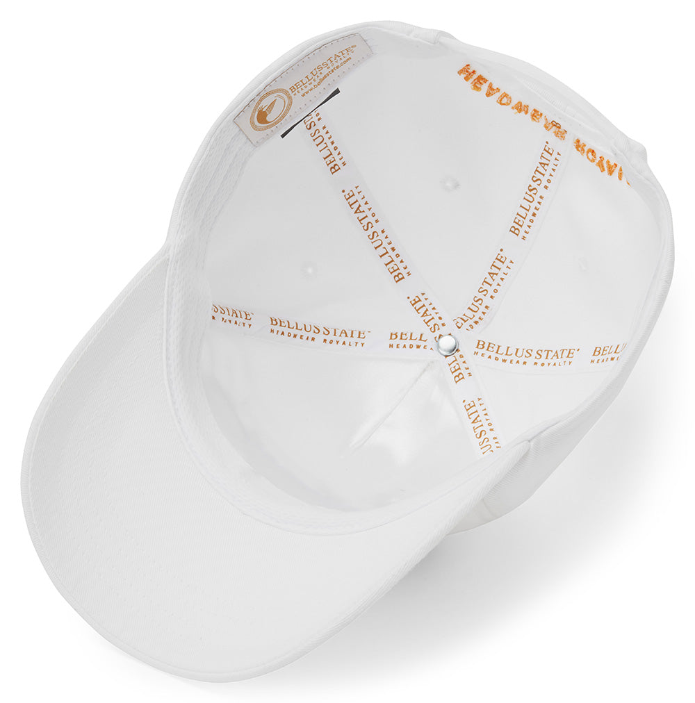 Bellusstate Motif Cotton Twill Snapback Baseball Cap White