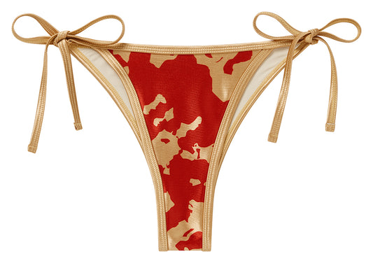 Classic Tie-String Red & Gold Bikini Set