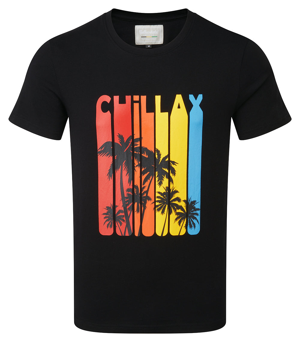 Chillax Motif Crewneck Cotton Short Sleeve Unisex T-Shirt