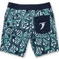 Tropical Green & Blue Hibiscus Boardshorts