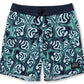 Tropical Green & Blue Hibiscus Boardshorts