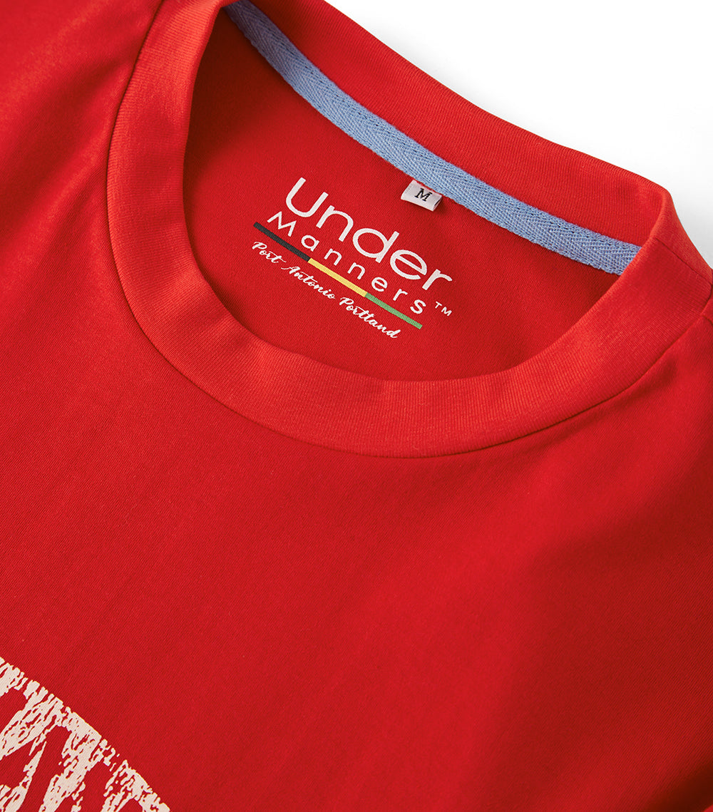 Under Manners 76 Distressed Print Crewneck Cotton Unisex T-Shirt